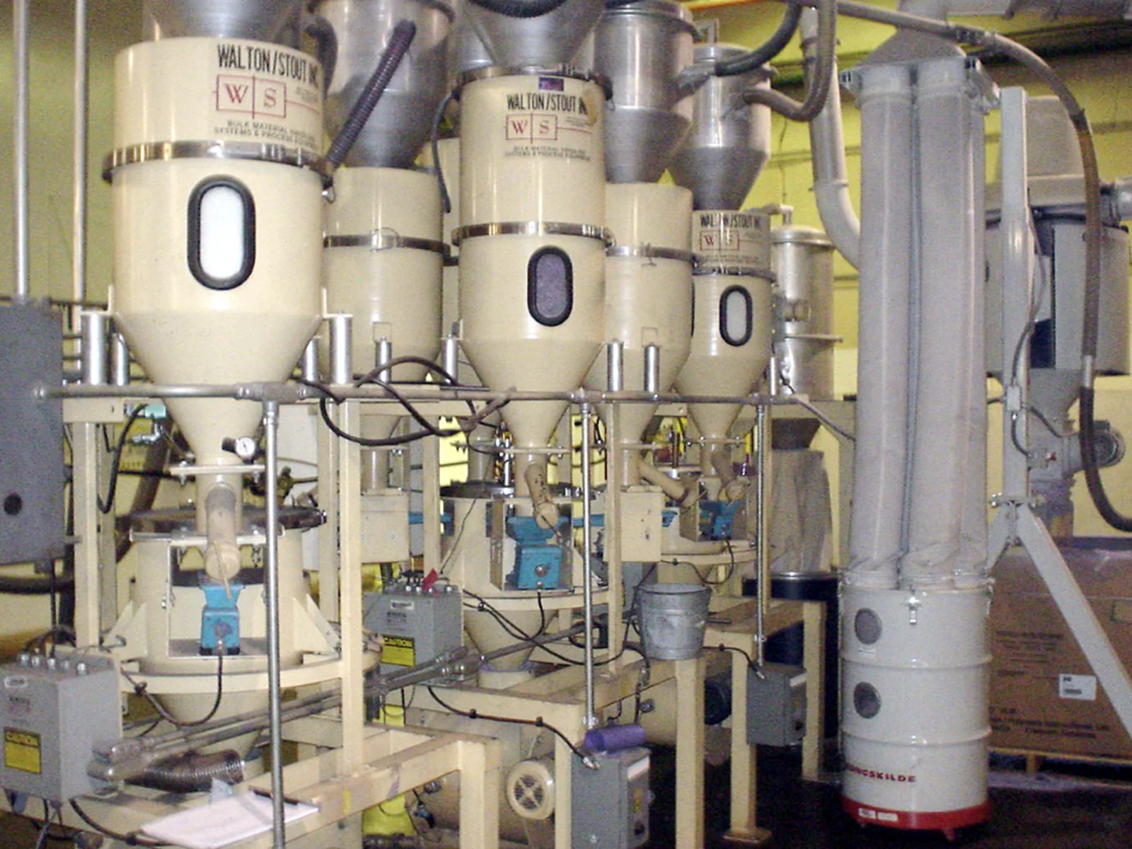Industrial material-separation equipment and connected ductwork